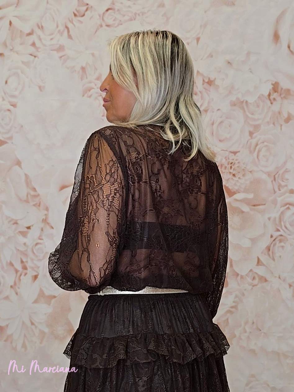 BLUSA ENCAJE CON LAZADA - Mi Marciana