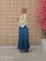 BLUSA ETNICA VERDE FLÚOR - Mi Marciana