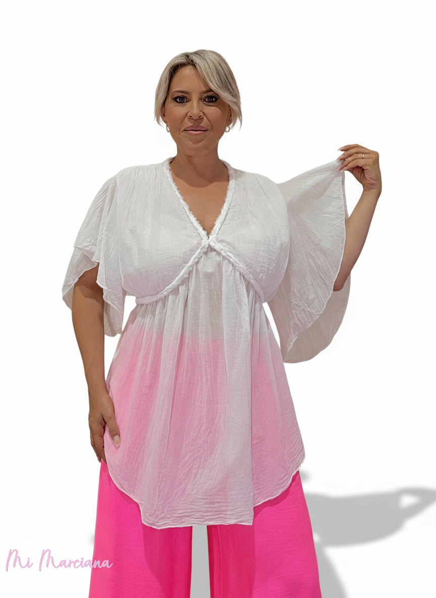 BLUSA GASA TRENZADA BLANCO - Mi Marciana