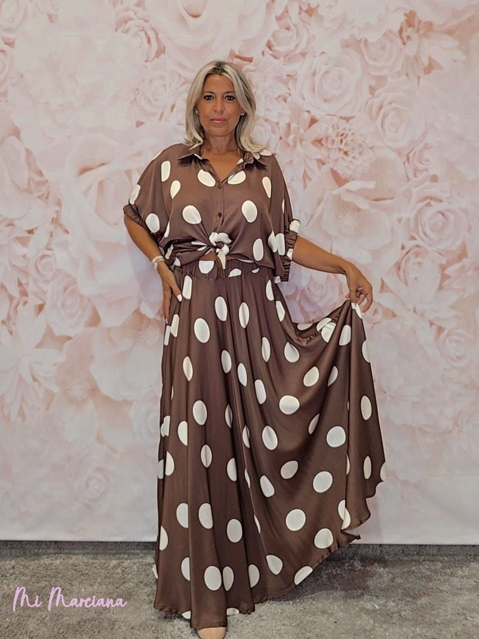 BLUSA OVERSIZE LUNARES SATEN - Mi Marciana