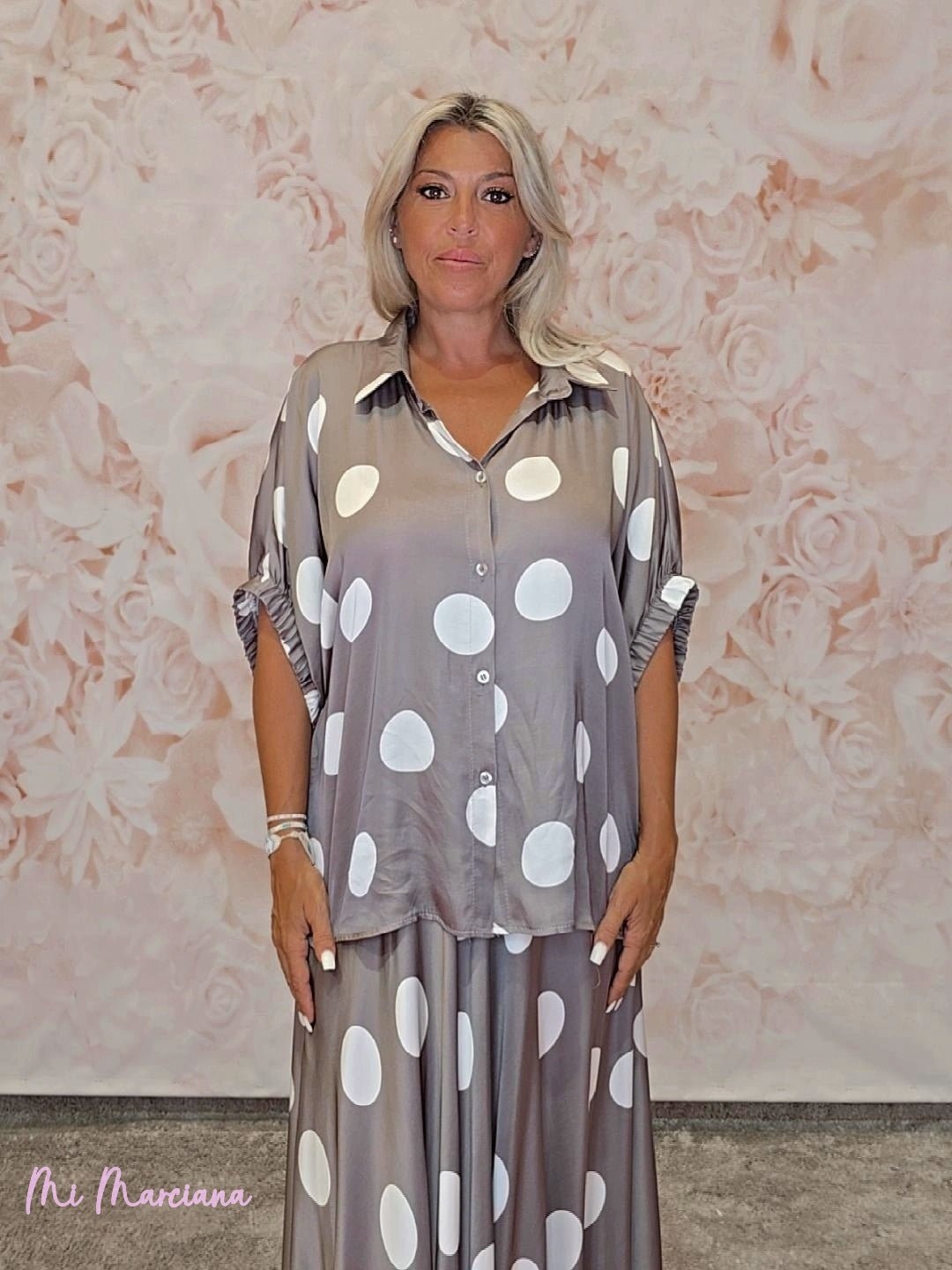 BLUSA OVERSIZE LUNARES SATEN - Mi Marciana