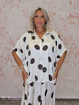 BLUSA OVERSIZE LUNARES SATEN - Mi Marciana