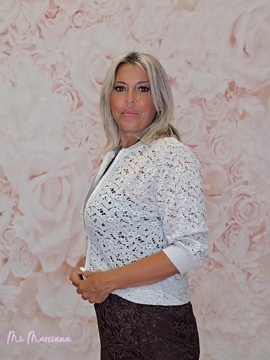 BOMBER ENCAJE LENTEJUELAS - Mi Marciana