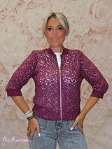 BOMBER ENCAJE LENTEJUELAS - Mi Marciana