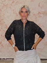 BOMBER ENCAJE LENTEJUELAS - Mi Marciana