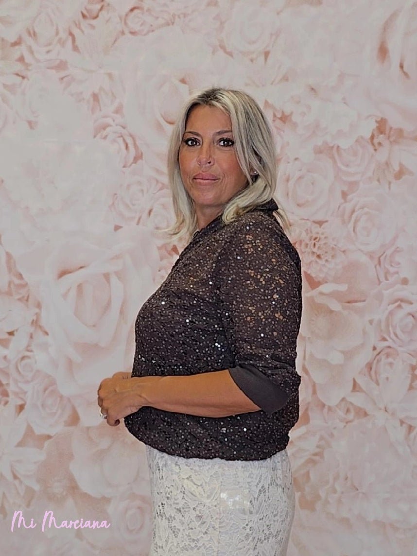 BOMBER ENCAJE LENTEJUELAS - Mi Marciana