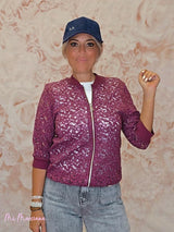 BOMBER ENCAJE LENTEJUELAS - Mi Marciana