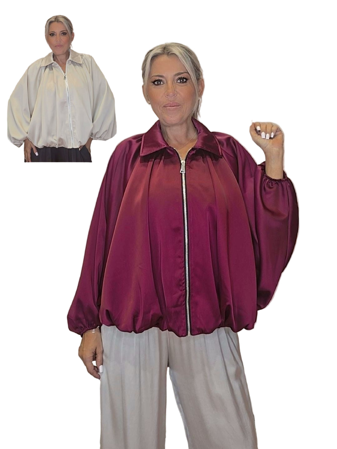 BOMBER OVERSIZE SATÉN