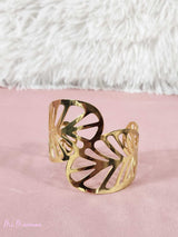 BRAZALETE ACERO HOJAS - Mi Marciana