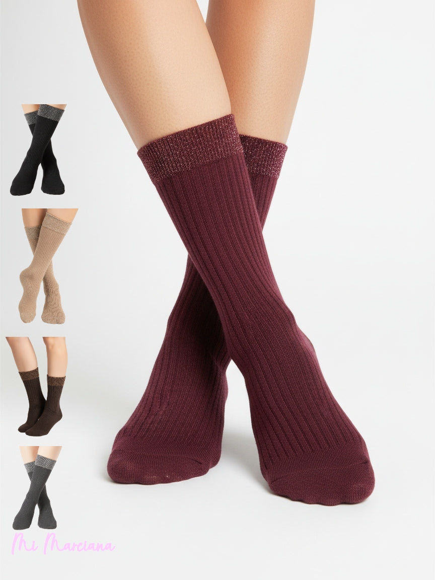CALCETINES CANALÉ PUÑO PURPURINA
