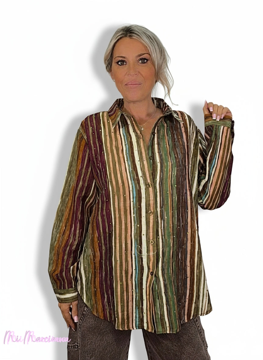 CAMISA ESTAMPADA GASA STRASS JOT