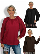 BLUSA GASA MANGAS PLISADA