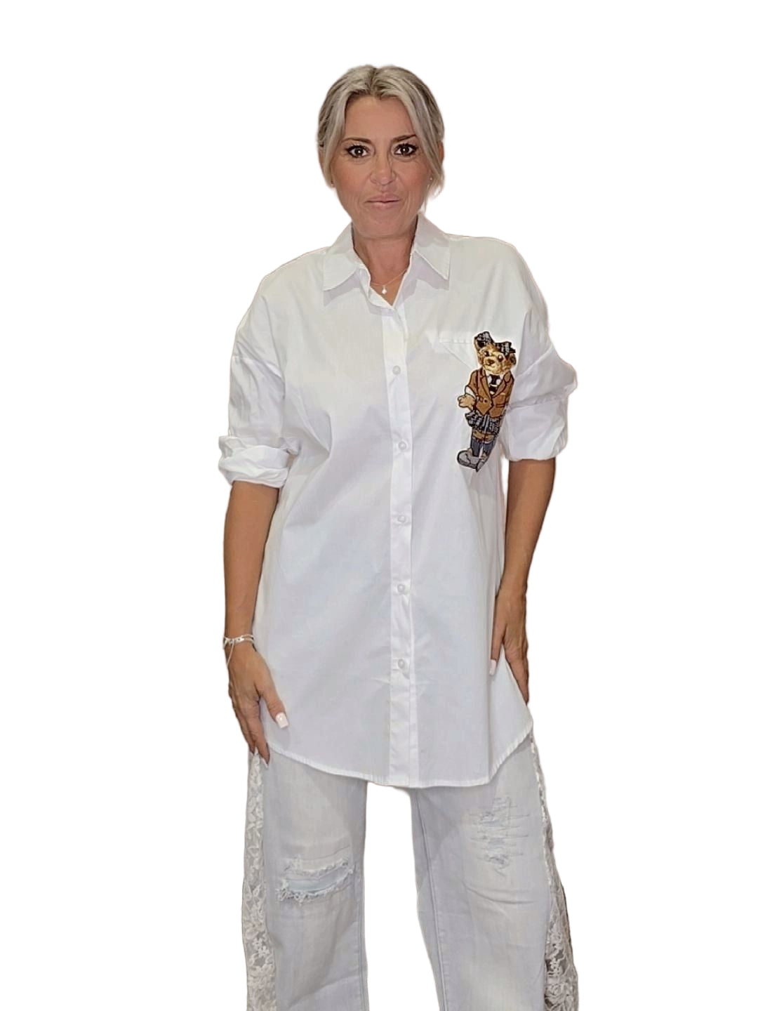 CAMISA OSO BLANCA JOT - Mi Marciana