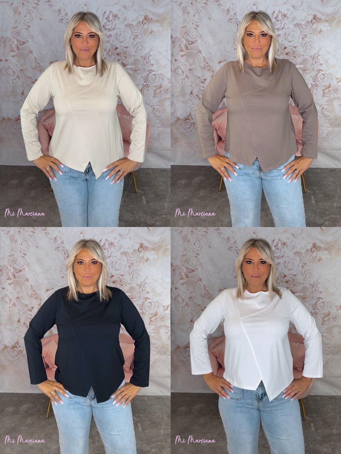 CAMISETA ASIMÉTRICA 158 COSTURAS - Mi Marciana