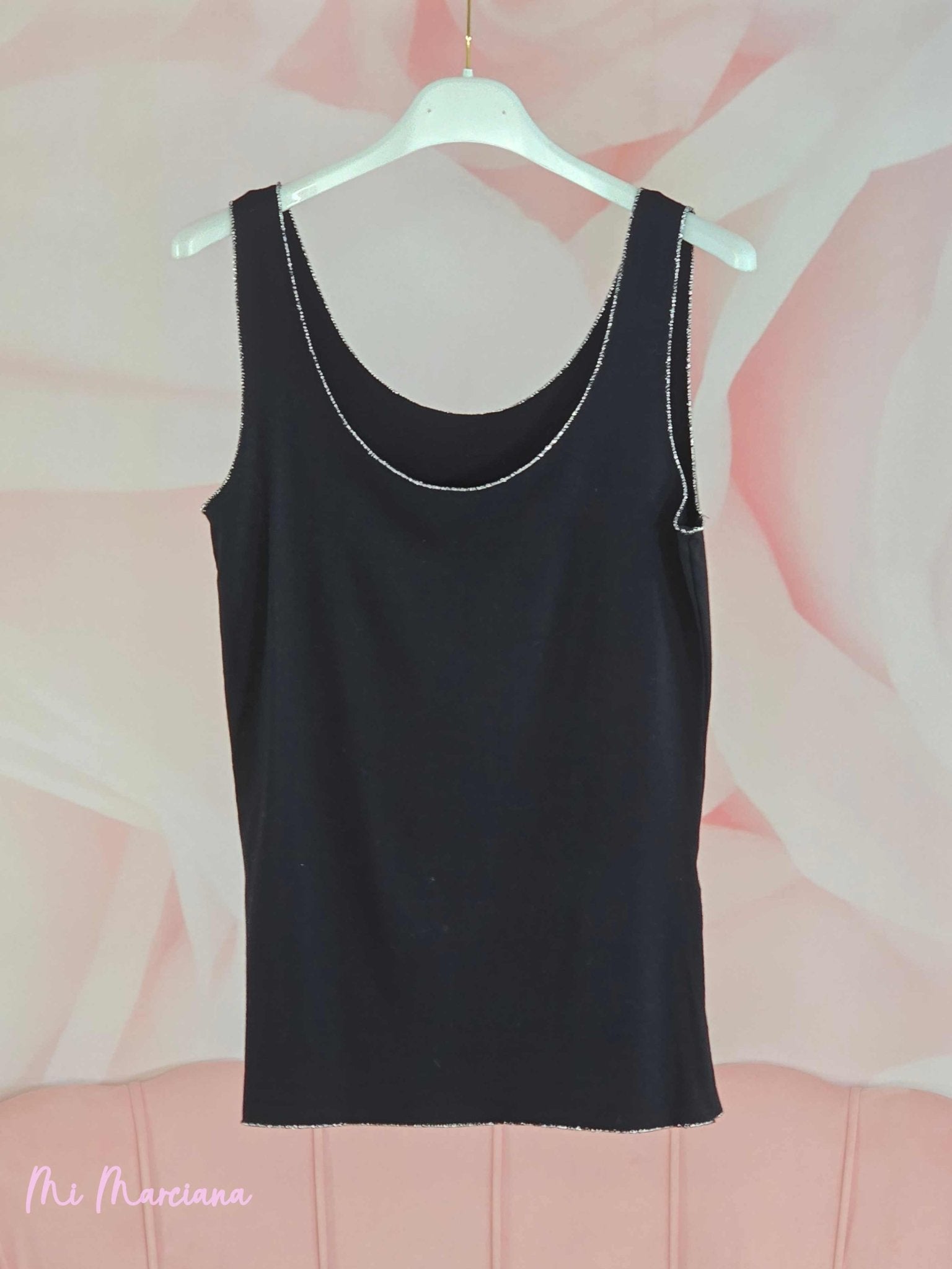 CAMISETA TIRANTES RIBETE PURPURINA - Mi Marciana