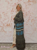 CÁRDIGAN LARGO PUNTO FLECOS - Mi Marciana