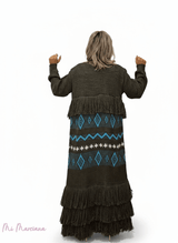 CÁRDIGAN LARGO PUNTO FLECOS - Mi Marciana