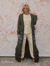 CÁRDIGAN LARGO PUNTO FLECOS - Mi Marciana