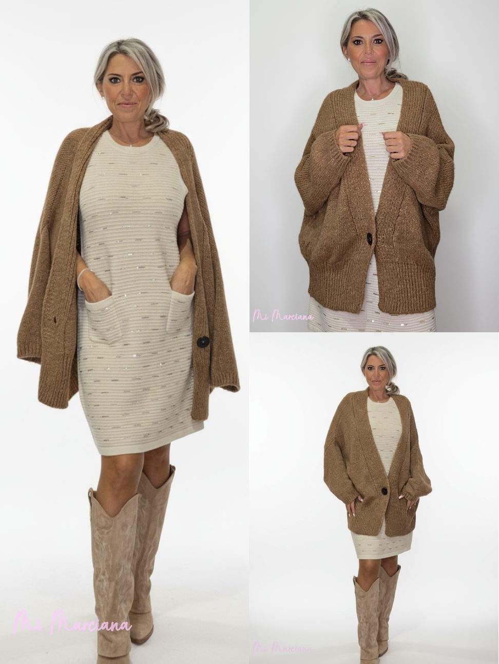 CÁRDIGAN OVERSIZE PUNTO BOTÓN JOT - Mi Marciana