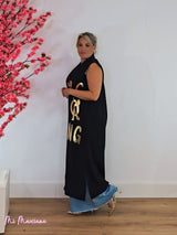 CHALECO LARGO LETRAS DORADAS - Mi Marciana