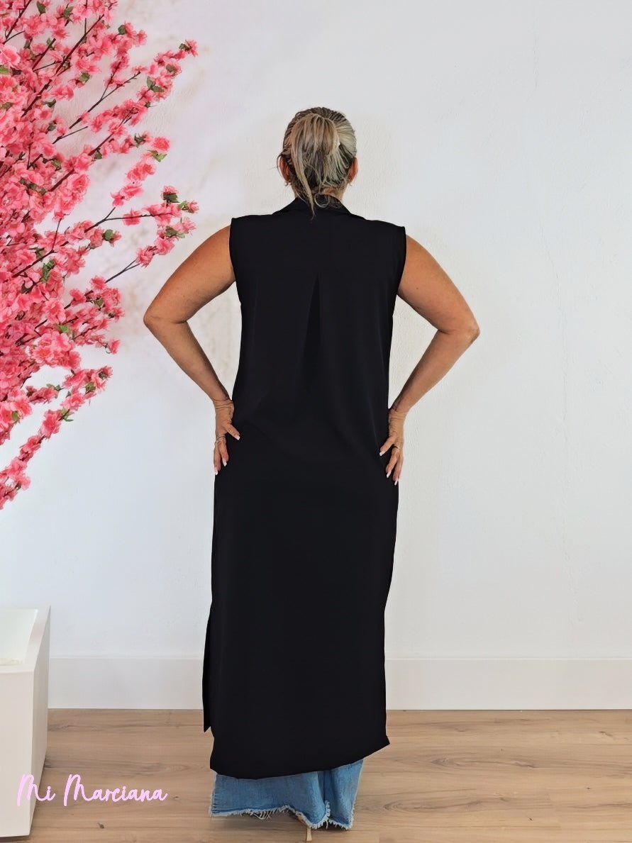 CHALECO LARGO LETRAS DORADAS - Mi Marciana