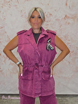 CHALECO OVERSIZE LAVADO BURDEOS JOT - Mi Marciana