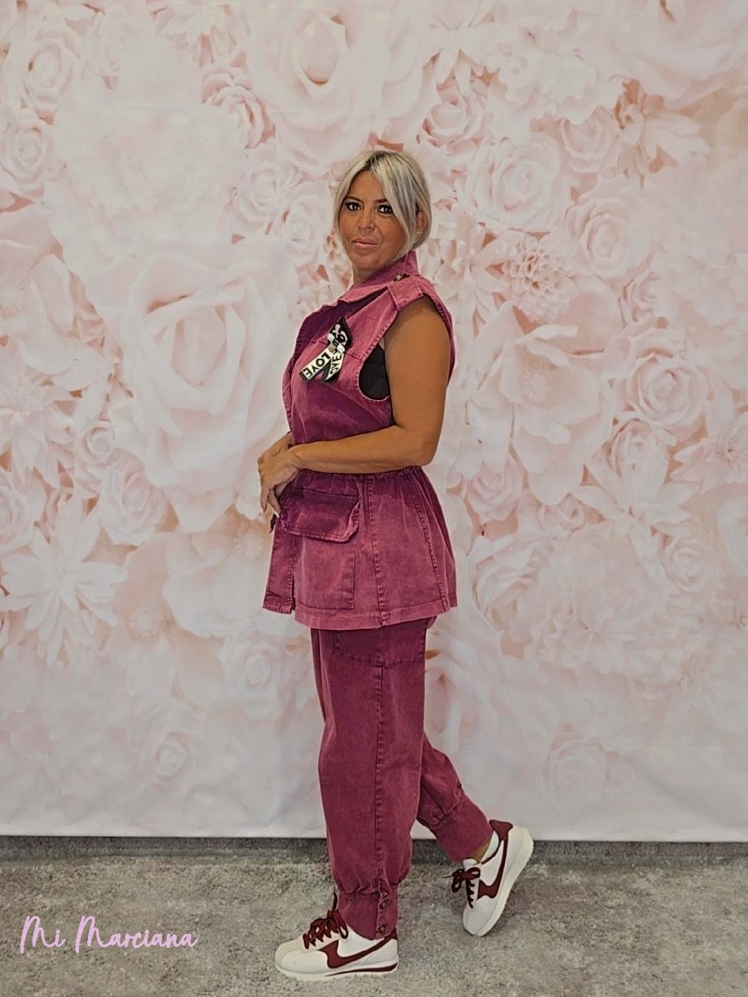 CHALECO OVERSIZE LAVADO BURDEOS JOT - Mi Marciana