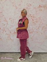 CHALECO OVERSIZE LAVADO BURDEOS JOT - Mi Marciana