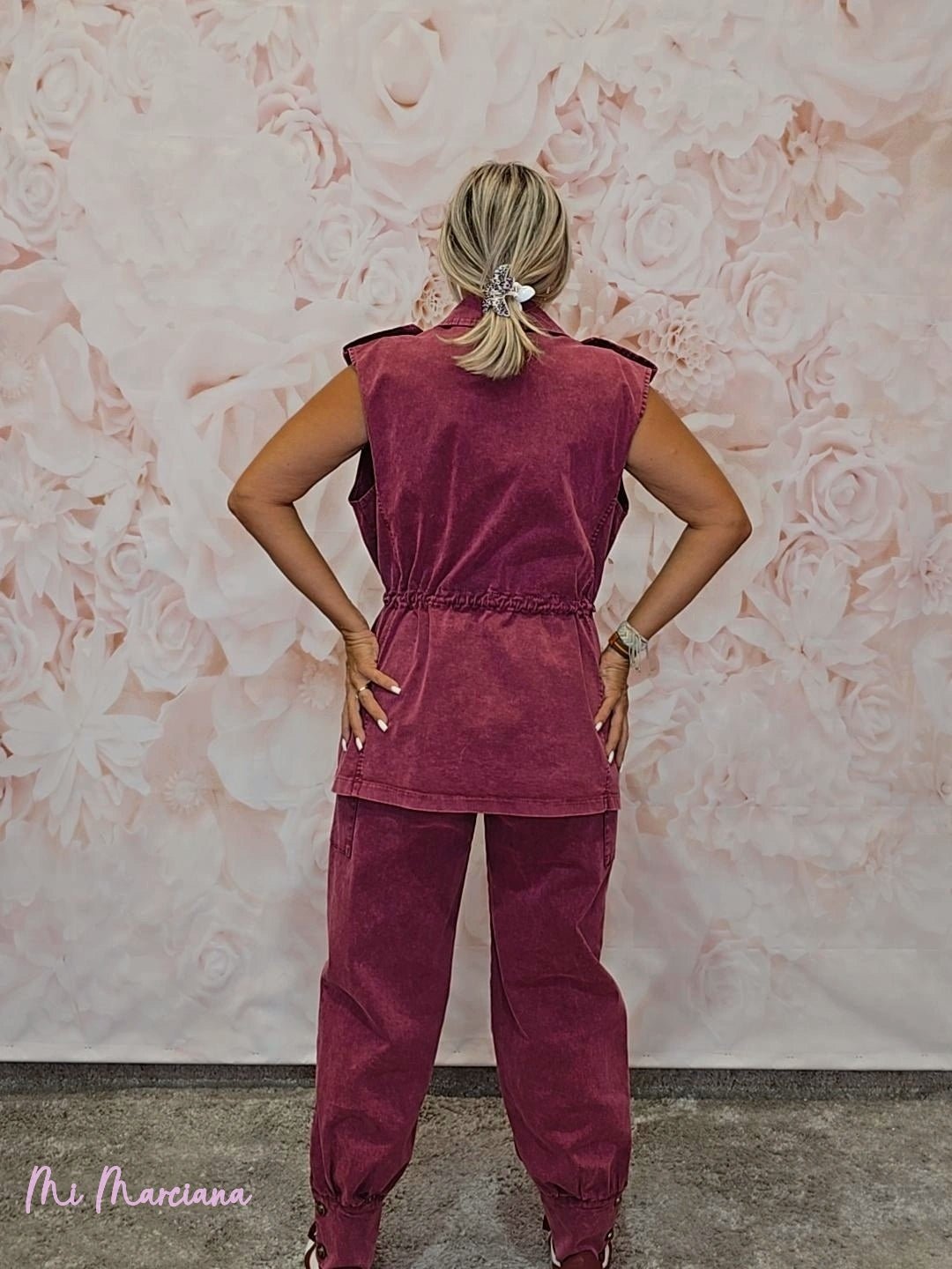 CHALECO OVERSIZE LAVADO BURDEOS JOT - Mi Marciana