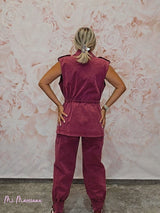 CHALECO OVERSIZE LAVADO BURDEOS JOT - Mi Marciana