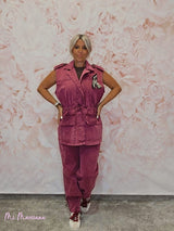 CHALECO OVERSIZE LAVADO BURDEOS JOT - Mi Marciana