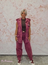 CHALECO OVERSIZE LAVADO BURDEOS JOT - Mi Marciana