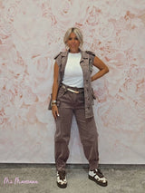 CHALECO OVERSIZE LAVADO MARRÓN - Mi Marciana