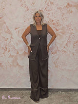 CHALECO PANAMÁ FLECOS MARRÓN - Mi Marciana