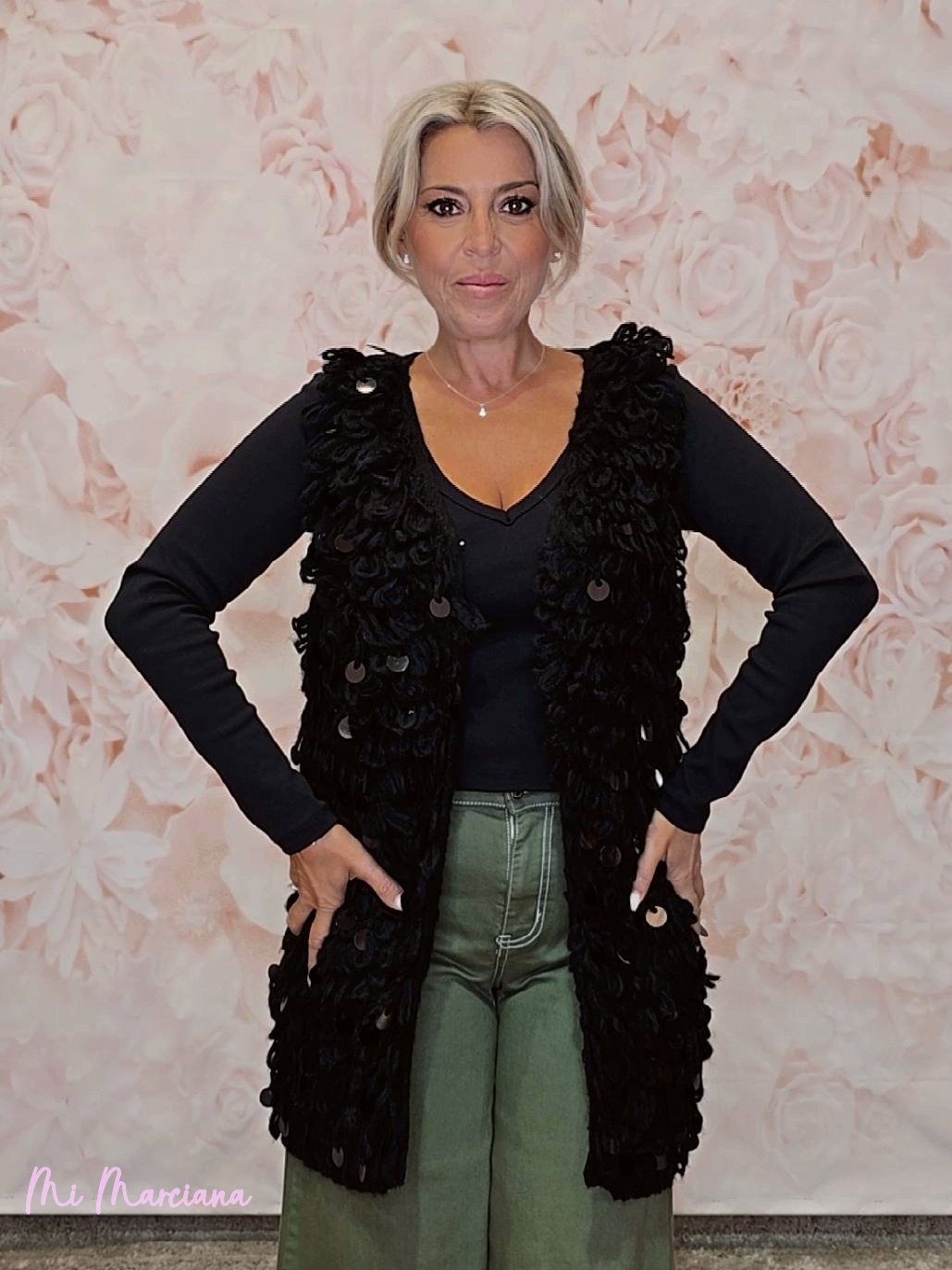 CHALECO RIZO LENTEJUELAS JOT - Mi Marciana