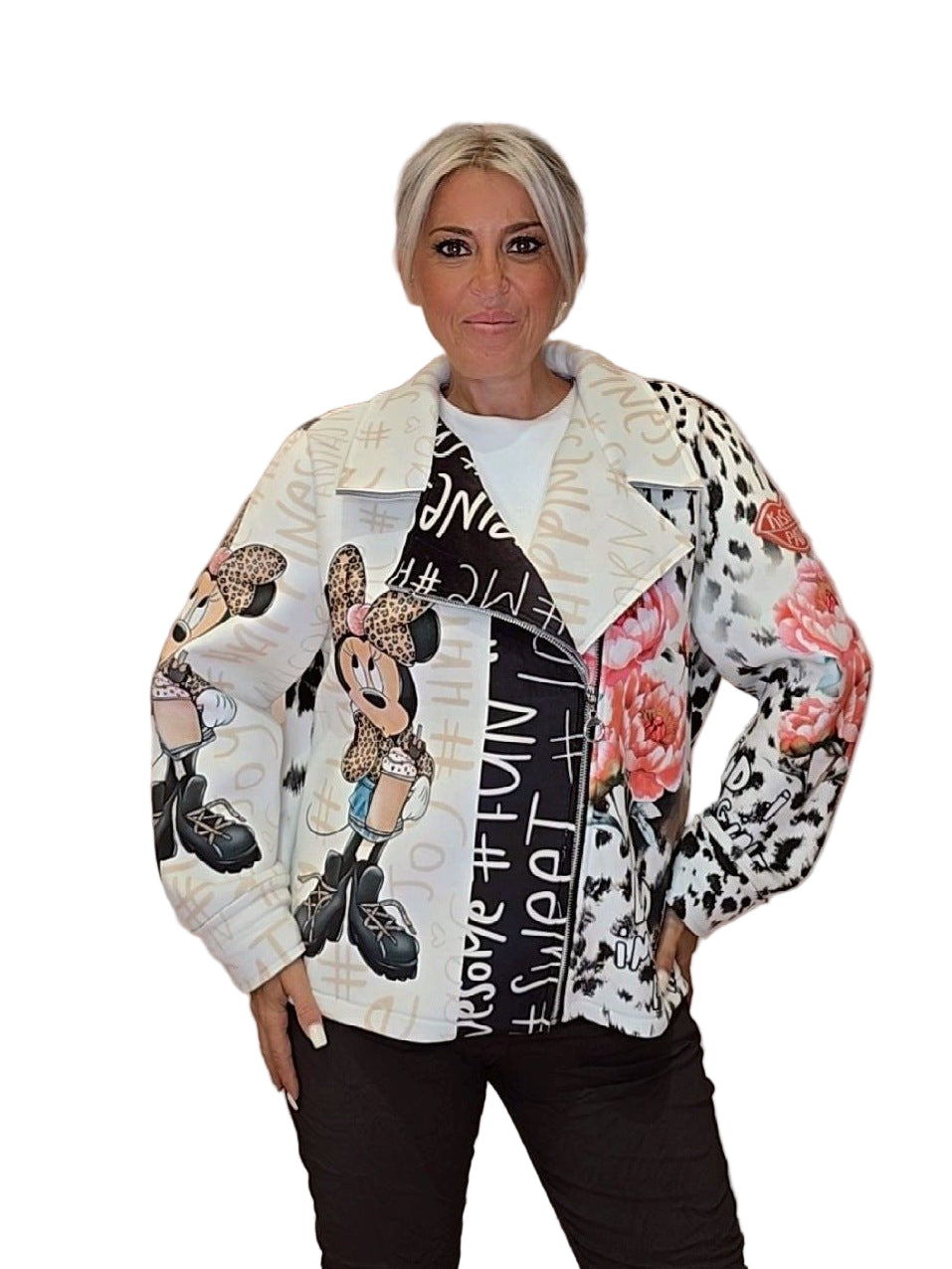 CHAQUETA BIKER ANIMAL PRINT MINI - Mi Marciana