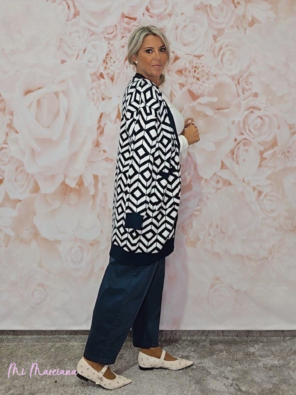 CHAQUETA CÁRDIGAN GEOMÉTRICA JOT - Mi Marciana