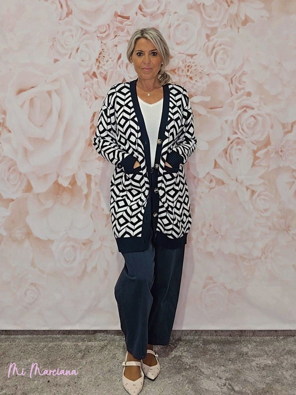 CHAQUETA CÁRDIGAN GEOMÉTRICA JOT - Mi Marciana