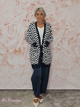 CHAQUETA CÁRDIGAN GEOMÉTRICA JOT - Mi Marciana