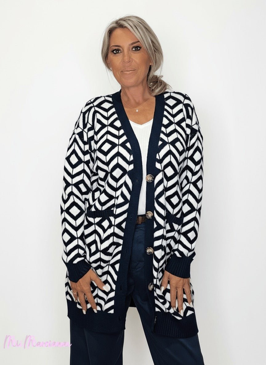 CHAQUETA CÁRDIGAN GEOMÉTRICA JOT - Mi Marciana