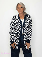 CHAQUETA CÁRDIGAN GEOMÉTRICA JOT - Mi Marciana