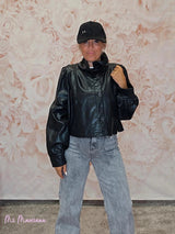 CHAQUETA CORTA POLIPIEL NEGRA - Mi Marciana