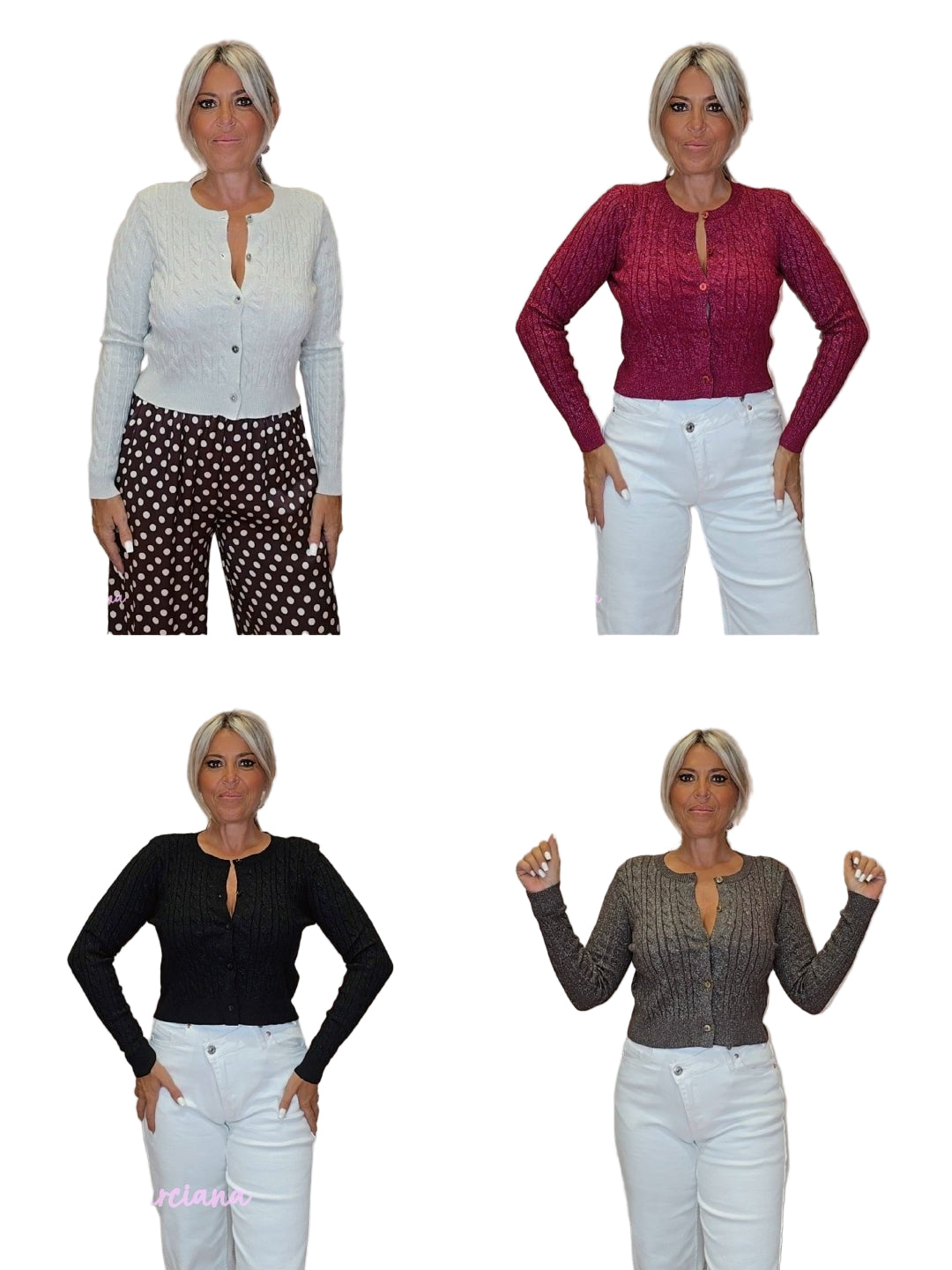 CHAQUETA CORTA PUNTO LUREX - Mi Marciana