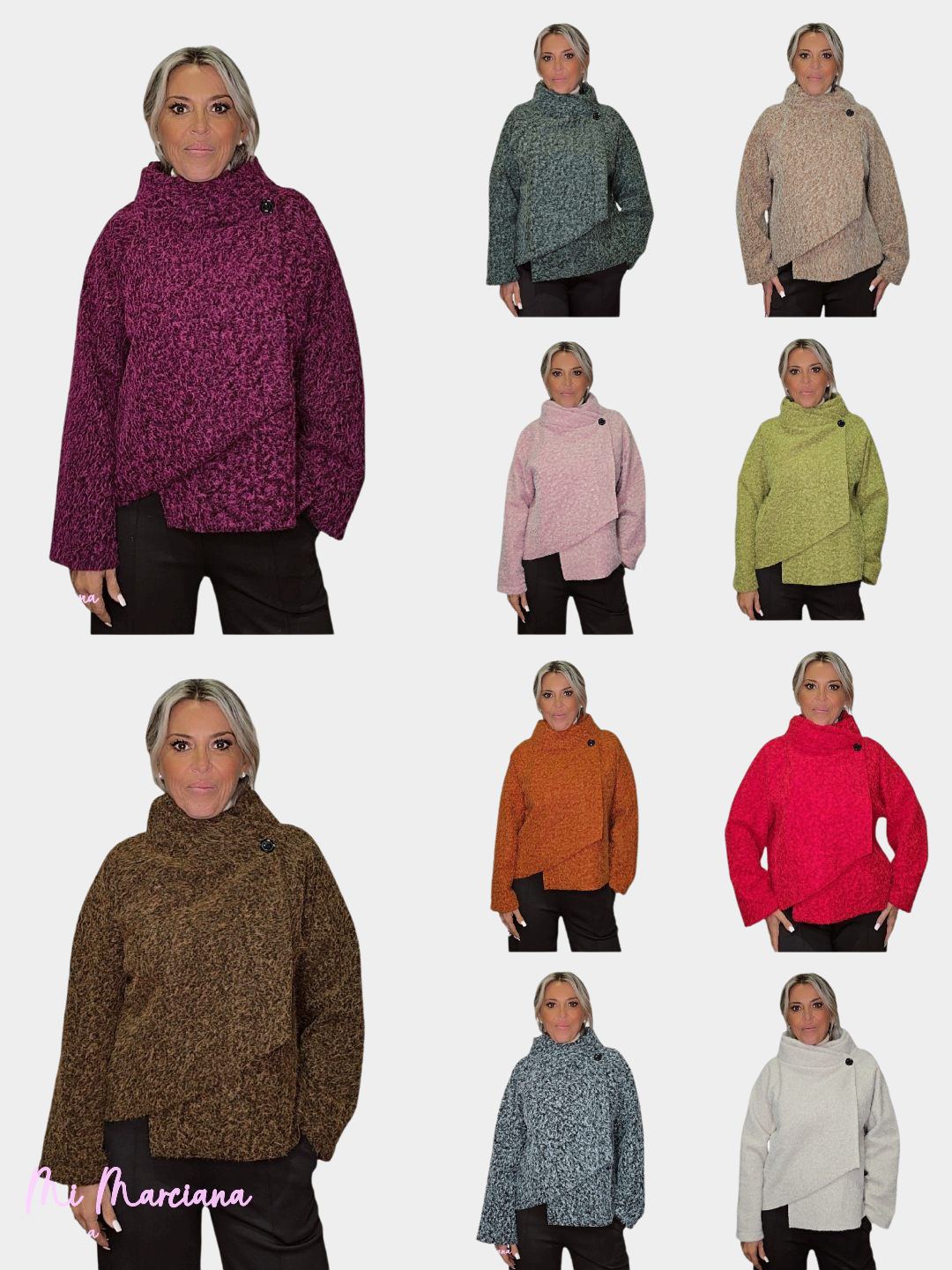 CHAQUETA CRUZADA LANA FLOCADA JOT - Mi Marciana