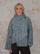 CHAQUETA CRUZADA LANA FLOCADA JOT - Mi Marciana