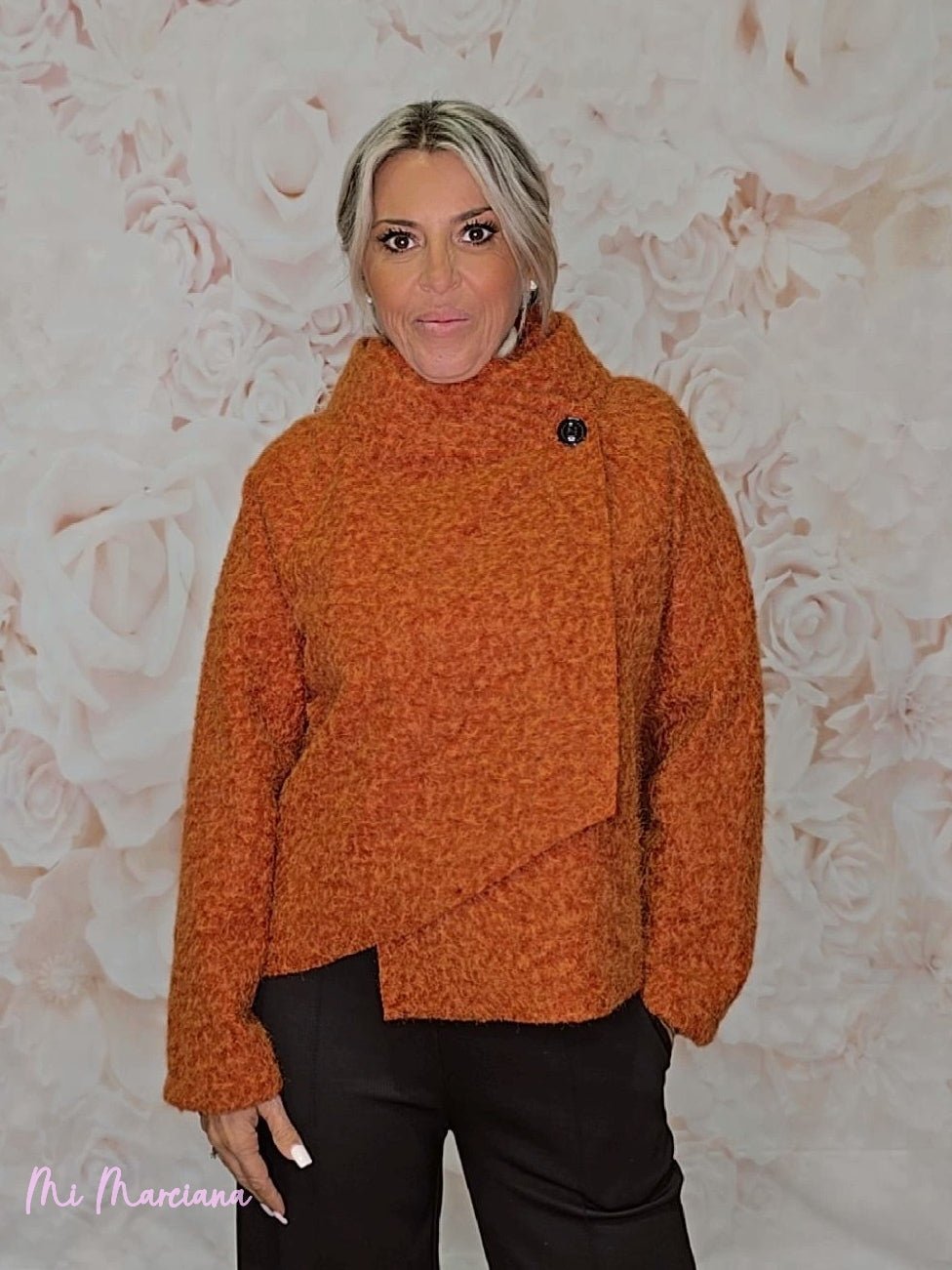 CHAQUETA CRUZADA LANA FLOCADA JOT - Mi Marciana