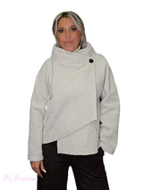 CHAQUETA CRUZADA LANA FLOCADA JOT - Mi Marciana