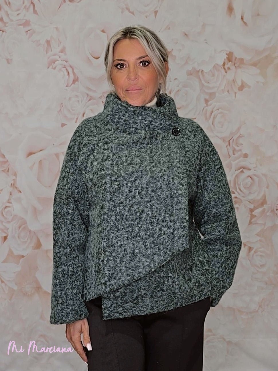 CHAQUETA CRUZADA LANA FLOCADA JOT - Mi Marciana