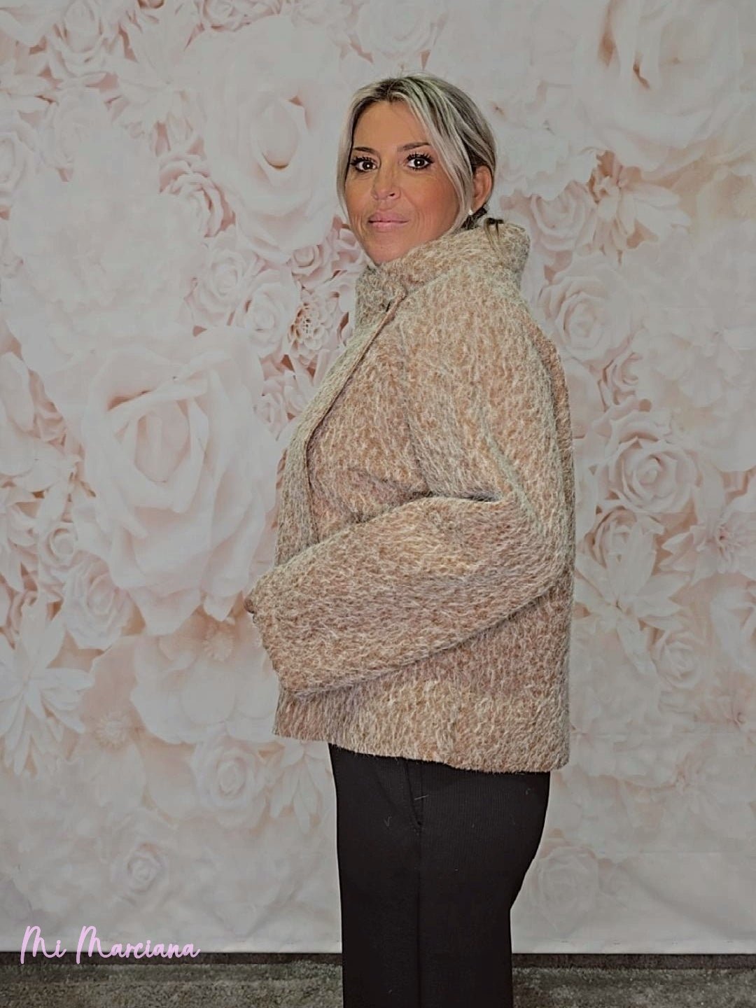 CHAQUETA CRUZADA LANA FLOCADA JOT - Mi Marciana