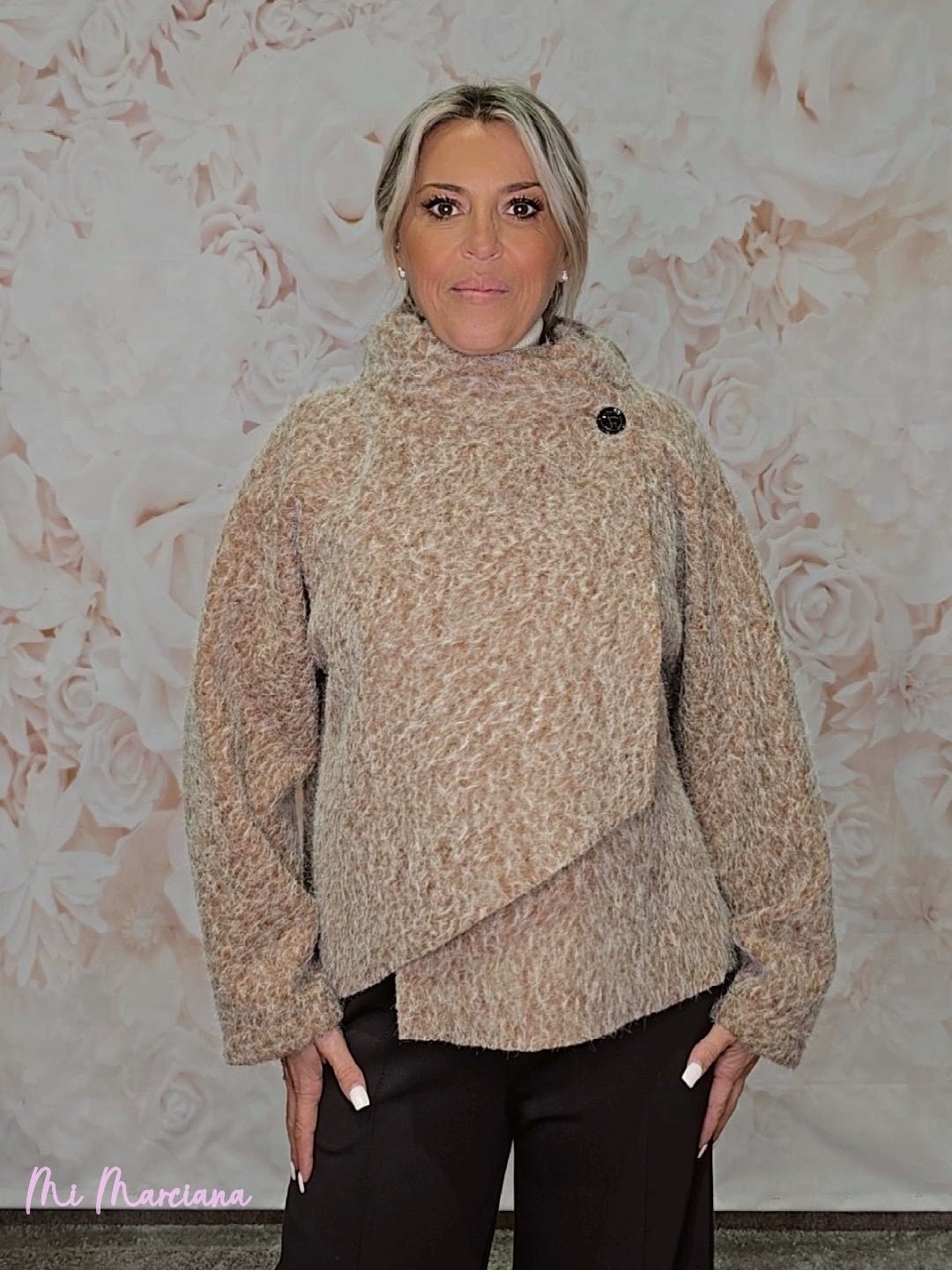 CHAQUETA CRUZADA LANA FLOCADA JOT - Mi Marciana